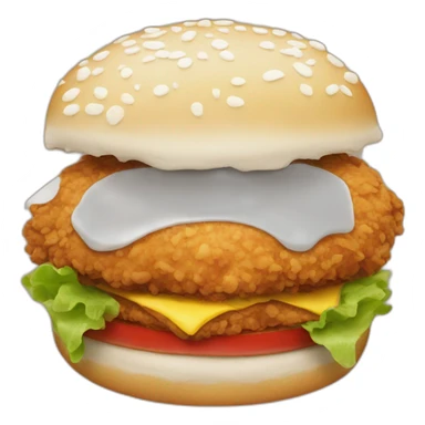 Fried chicken hamburger sticker