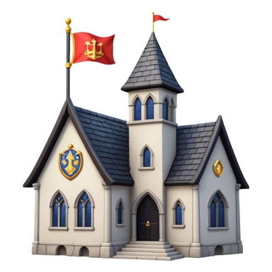 magic school, with a flag, flag on a roof sticker