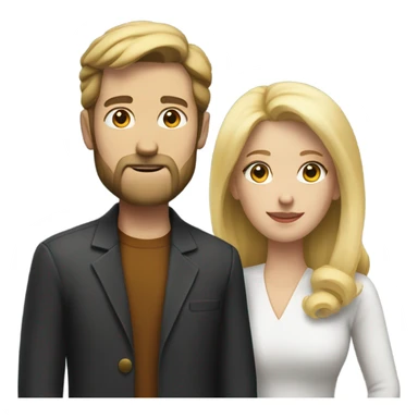 White man dark hair and beard white woman blonde hair  sticker