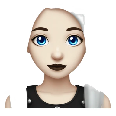 White goth girl bright blue eyes sticker