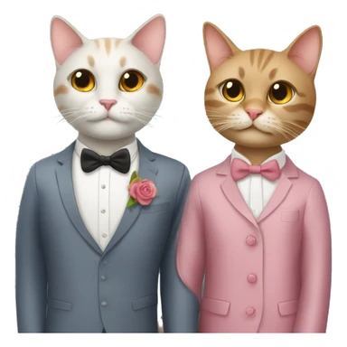 two cats dressed up for a date sticker