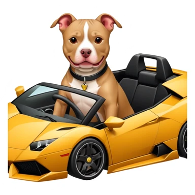 Pit bull driving a Lamborghini  sticker