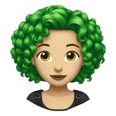 billie eilishgreen hair sticker