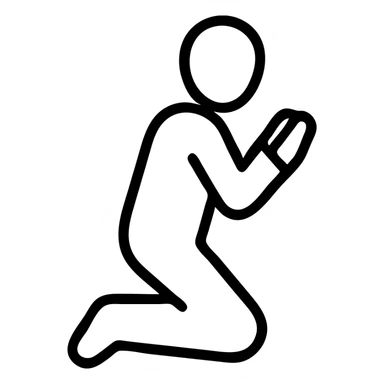 simple outlined icon of a man praying sticker