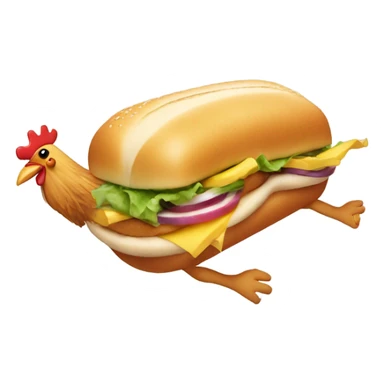 A chicken sandwich dancing on a pool noodle  sticker
