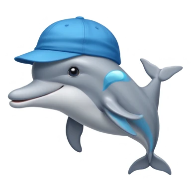 Dolphin emoji combination with a cap sticker