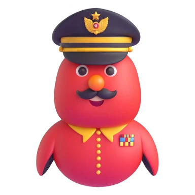 Tomato wearing Napoleon's cocked hat and military officer uniform sticker
