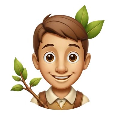 Pinnochio with a branch nose  sticker