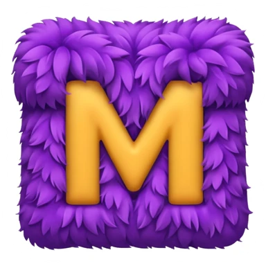 The fluffy letter M is purple in color sticker