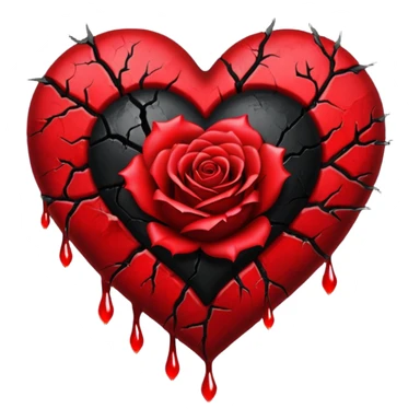 gothic heart with a bleeding rose sticker