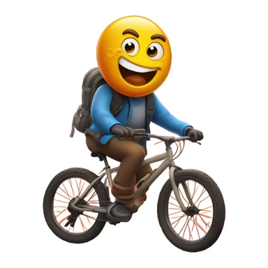 Poop riding bicycle on lava sticker