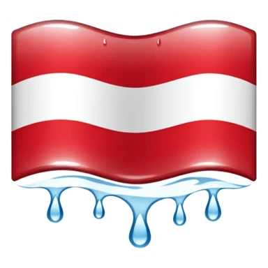 Polish flag emoji with water dripping under it  sticker