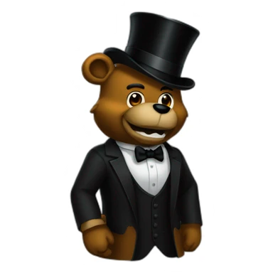 Freddy Fazbear black top hat and black tie sticker