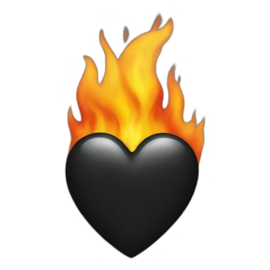 black heart on fire sticker