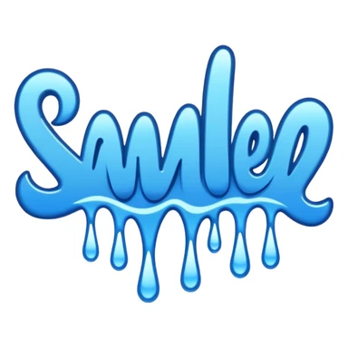 the word wavy in a blue graffiti font sticker