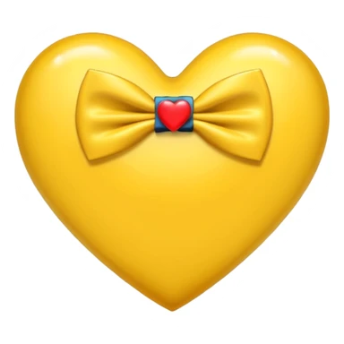 A yellow heart with a bow tie on the top in the left side sticker