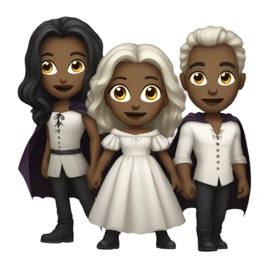 white mean vampire family sticker