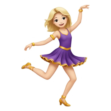 Happy girl dancing full body sticker