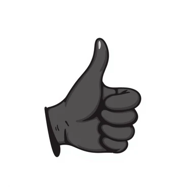 A hand giving thumbs up with dark skin and light skin highlights sticker