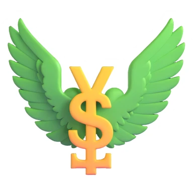 dollar sign with wings sticker