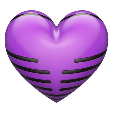 heart with black and purple stripes sticker