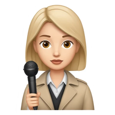 journalist with a microphone sticker
