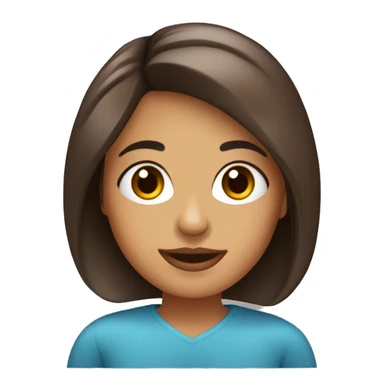 mujer cabello cafe con ojos azul sticker