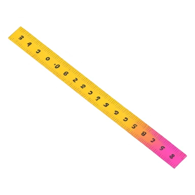 measuring ruler in cartoon style with bright colors, perspective composition, high saturation sticker