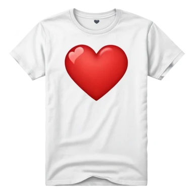 graphic tee shirt with a heart design sticker