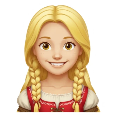 muscled girl from Poland in traditional Polish costume, long yellow hair sticker