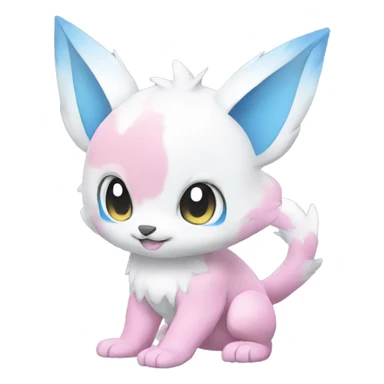 Cute cool white blue pink animal hybrid Fakemon full body sticker