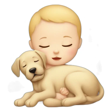 Baby sleep with a labrador sticker