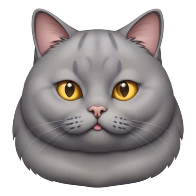 fat gray cat sticker
