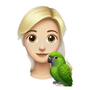 White girl with green cheek conure sticker