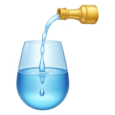 Water pouring from glass sticker