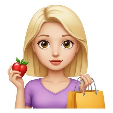 Blonde girl shopping  sticker