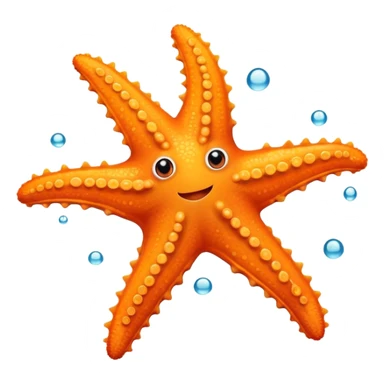 orange starfish with five arms in the ocean sticker