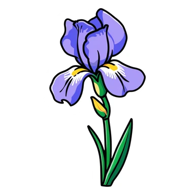 elegant iris flower in bloom sticker