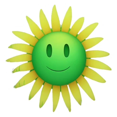 Green grass and yellow sun sticker