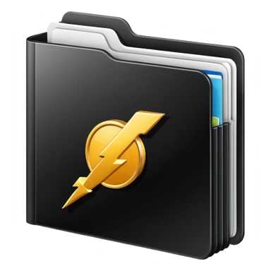 black folder flash file with a finance company logo
 sticker