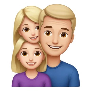 Girl sitting on man face sticker