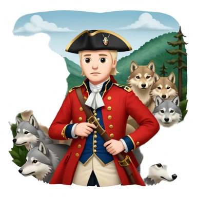 Loyalist Patrick Ferguson at the Revolutionary war Battle of Kings Mountain, with Wolves around him. sticker
