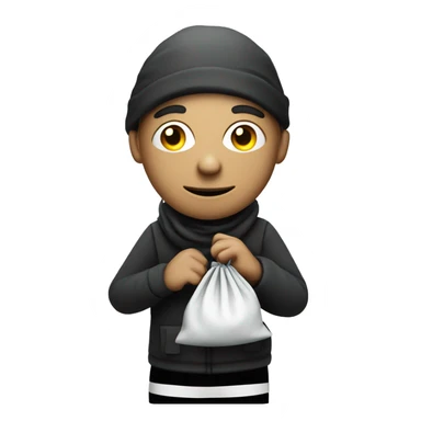 Thief with money bag and striped plack and white clohs  sticker