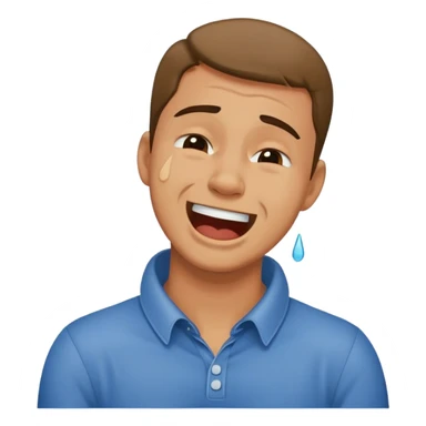 Man grabbing neck while crying laughing sticker