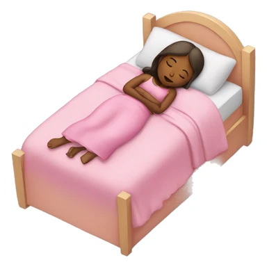girl sleeping in a pink bed  sticker