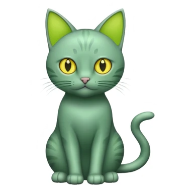 green cat full body sticker
