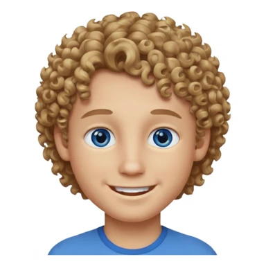 Boy with curly dark blonde hair and blue eyes  sticker