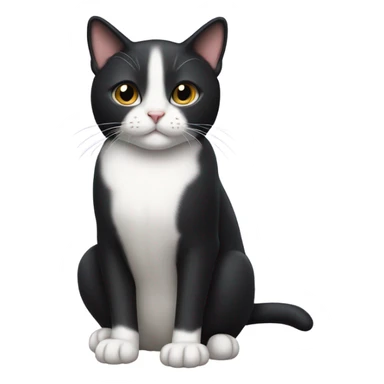 Small tuxedo short-haired cat sticker