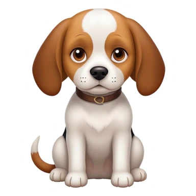 White adult beagle sitting sticker