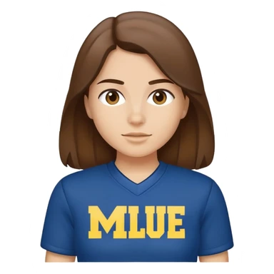 Michigan Go Blue brown hair fair skin sticker